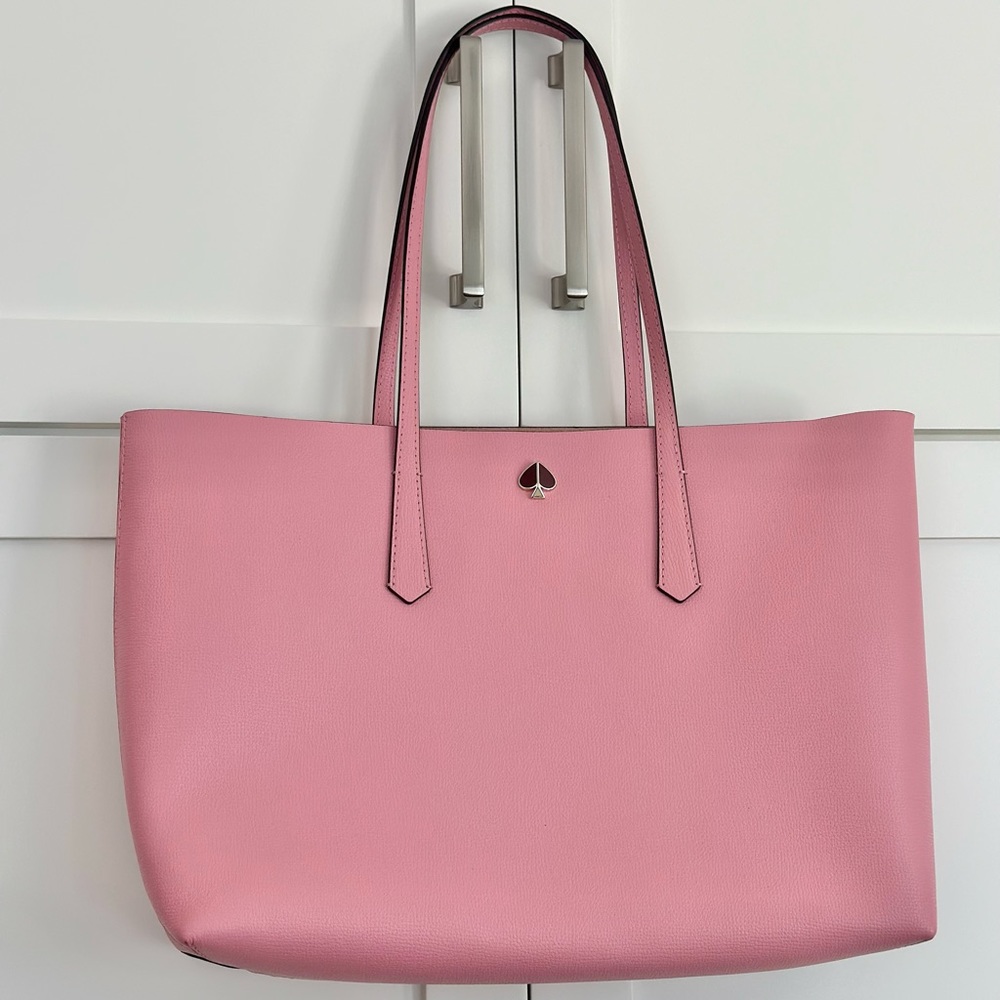 Brand New Kate Spade Pink Leather Tote with detachable Clutch